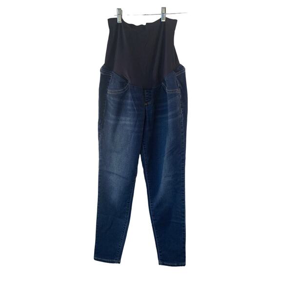 A: GLOW MATERNITY Women’s Dark Wash Jeggings / Size: 14 - Picture 1 of 9